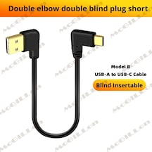 Mcgıllon Mcgillon Çift Dirsek Usb A-tip C Veri Ve Şarj Kablosu 90 Derece Yan Viraj Chınablack1m