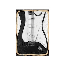 Bedeko Siyah Elektro Gitar Model Mdf Tablo 25 Cm X 35 Cm