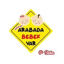 Arabada Bebek Var Oto Sticker, Araba Cam Sticker