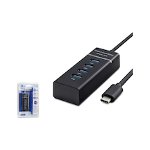 Hadron Hdx7045 Type-c 3.1 - 1xusb 3.0 + 3xusb 2.0 Type-c Çoklayıcı - Siyah