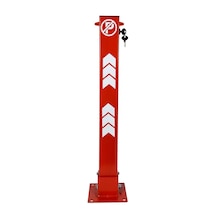 Kilitli Otopark Direği Yukarıdan Kilitli 75 cm, Park Bariyeri-2283 - Kırmızı