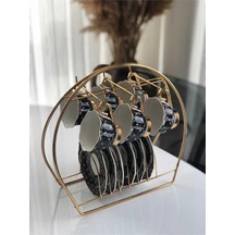 6 Kancalı Şık Fincan Askılığı Bardak Standı Kahve Fincanı Standı Fincanlık Metal 28 X 28 Altın Tr Diğer
