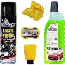 Ebrayn Oto Şampuan Lastik Parlatıcı Eldiven Sünger Microfiber Bez