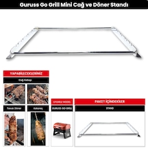 Barbekü Mangal Mini Cağ Ve Döner Şiş Standı Krom Kaplı Guruss Go Grill
