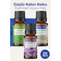 Auran Çimen, Beyaz Sabun, Lavanta Saf Esansiyel Uçucu Yağ Buhurdanlık Yağ Difüzör Esans Aroma 3x 10ml Abundance Prosperity