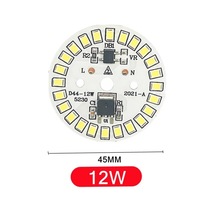 Sıcak Beyaz Ac 220 V Led Ampul Yama Lambası Smd Plaka Dairesel Modül Işık Kaynağı Led Lamba 220v 12w
