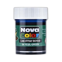 Yeşil Cam Boyası Vitray Boyası 25 ML 1 Adet Nova Color Su Bazlı Y Yeşil