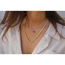 Reis Kuyumculuk Heart Ruby Kolye Altın Kolye