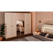 Seyran Yatak Odası Takımı 6 Kapılı Gardırop %100 Mdf Bazalı