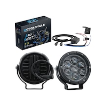 Motosiklet Profesyonel Sis Farı Seti Bluetooth Kumandalı 5 Modlu Beyaz Sarı Sis Farı Metal Gövde