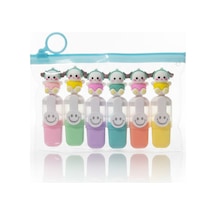Sevimli Figür Başlıklı Mini Fosforlu Keçeli Kalem-6lı Set-fosfor07