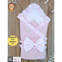 Pike Bebek Battaniyesi Kundağı %100 Pamuklu Çıkarılabilen İç Elyaf Yenidoğan Hastane Çıkışı Pembe