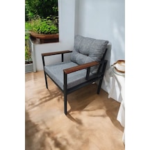 Pimango Pi Elize Demonte Metal Tekli Bahçe Mobilyası Gri 60 x 60 CM Gri