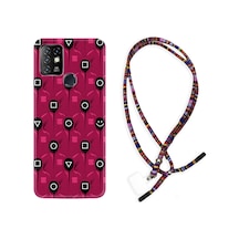 Infinix Hot 8 Kılıf Rasta Boyun Askılı Gamers 1823 Siyah