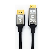 Hi-link 4k 60hz Displayport To Hdmı Kablo - Dp Giriş Hdmı Çıkış Görüntü Aktarıcı 1.8 Metre Aliminyum