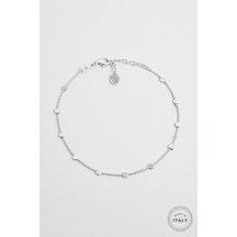 İtalyan Minimalist 18 Ayar Beyaz Altın Kaplama 24 Cm Gümüş Hal Hal Beyaz