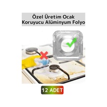 Premium Dayanıklı Uzun Ömürlü Kolay Temizlenebilir Ocak Yağ Kir Önleyici Kare Alüminyum Folyo 12'li