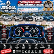 Renault Grand Scenic 2004-2023 Uyumlu Digital Gösterge Odb Ekran Arıza Göstergesi Turbo Gösterge Hayalet Ekran