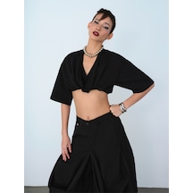 New Baggy Fit Kadın Pantolon Siyah