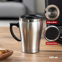 Tr 05550 Paslanmaz Çelik Kupa Sızdırmaz Çelik Termos Araç Termosu El Termosu Yalıtımlı Bardak 350ml -gümüş Diğer