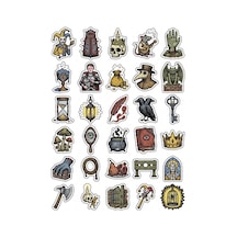 30 Adet Gotik Orta Çağ Karanlık Sanat Sticker Seti - Laptop Defter Telefon İçin Çok Renkli