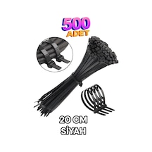 3.6x200 Kablo Bağı , Cırt Kelepçe 500 Adet Siyah