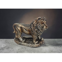 Lüks Polyester Aslan Heykeli 14 Cm Dekoratif Biblo Ev Ofis Vitrin Yeni Yıl Hediyesi