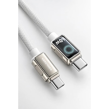 Ven-dens Vd-dc11cc 60 W Pd Type-c To Type-c Hızlı Şarj Ve Veri Kablosu, 1 Metre, Örgü, Beyaz