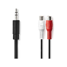 3.5 Mm Erkek - 2x Rca Dişi 20cm Stereo Kablo