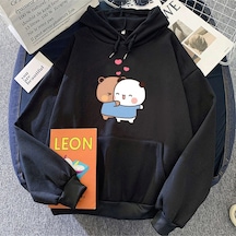 Beyaz Panda Ayı Bubu Dudu Hoodies Karikatür Kawaii Grafik Larler Siyah