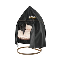 Haegs Bahçe Salıncağı Örtüsü, Rattan Hamak Koltuk Salıncak Koruyucu Kılıfı Brandası, 190 X 115cm Siyah