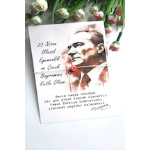 10 Adet Atatürk Kırmızı Silüet Kartlı Türk Bayraklı Bileklik Çok Renkli