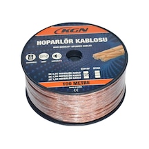 Kgn Hoparlör Kablo 2x1 100 Mt Bitişik Şeffaf-kırmızı 1203012