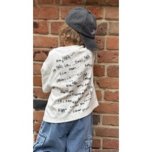 Love İs Baby Oversized Çocuk 2025 Yıpranmış Uzun Kollu/sweatshirt/kapüşonlu Üst 465738618 Gri