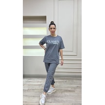 Clayes Studio Co Baskılı Füme T-shirt Eşofman Altı Tişört Takım - Oversize Unisex Füme-279530 Clayes Studio Co Baskılı Füme T-shirt Eşofman Altı Tişört Takım - Oversize Unisex Füme-279530