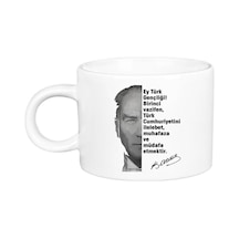 Mustafa Kemal Atatürk Porselen Lüks Fincan Beyaz