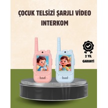 Görüntülü Walkie Talkie Çocuklar İçin Video İnterkomlu Oyuncak Pembe