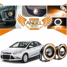 Ford Focus 3 Uyumlu, Universal Mercekli Led Angel Sis Farı, 76mm  Turuncu Renk (01) (Sts Oto Aksesuar)