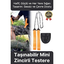 Çok Amaçlı Saplı Taşınabilir Güçlü Dayanıklı Ergonomik Hafif Çantalı Mini Manuel Zincirli Testere