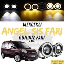 Fiat Doblo D3 2010-2015 Uyumlu Üniversal Mercekli Angel Sis Farı Metal Su Geçirmez 76 Mm Sarı Gündüz Farı Angel Sis Farı 57693439