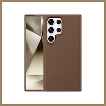 Bezos Samsung Uyumlu Galaxy S24 Ultra Kılıf First Silikon - Kahverengi 22