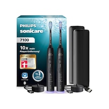 Philips Sonicare 7100 Elektrikli Diş Fırçası, Uygulamalı Sonic Diş Fırçası, 4 Fırçalama Modu, 3 Yoğunluk Seviyesi, Basınç Kontrolü, Easystart, Smartimer, Siyah, 2'li Paket, Model Hx7429/03 Yeni Teknoloji