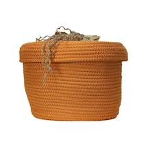 E38 El İşçiliği Jüt İp Hasır Sepet 25 X 16 Cm - 6019 Çok Renkli