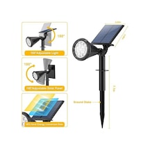 Forlife Yeşil 18 Led Spot Güneş Enerjili Bahçe Aydınlatma Lambası, Fotoselli, Spike Aplik, 18w Su Geçirmez Dış Mekan Solar Lamba, Ağaç, Veranda, Garaj, Havuz, Duvar Ve Zemin Montajına Uygundur 42 Cm