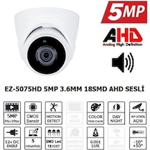 Ezcool Ez-5075hd 5mp 3.6mm Smd Ahd Sesli Dome Kamera