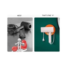 Novahub Pratik Duvar Montajlı Saç Kurutma Makinesi Tutucusu Yapışkanlı Beyaz