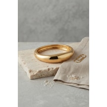 Gold Renk Pirinç Bombe Model Vintage Kelepçe Bilezik - Lisinya Altın