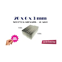 50 Adet Neodyum Mıknatıs Magnet 20X6X3 Mm