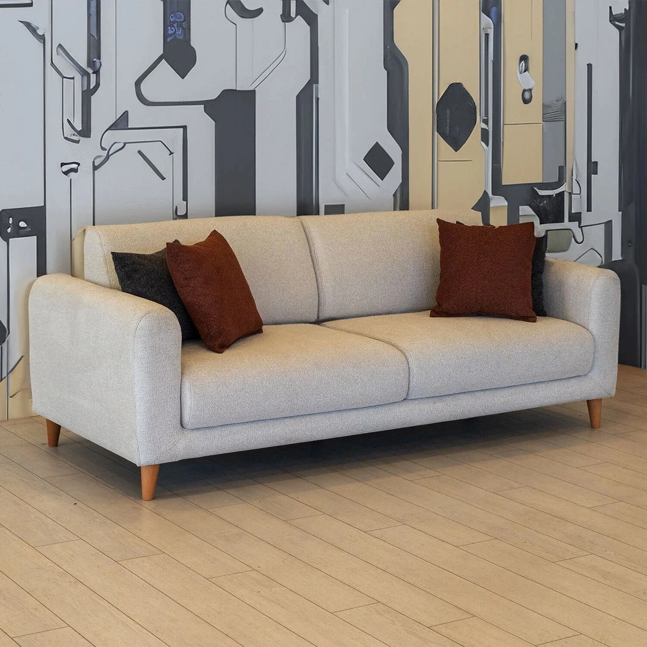 Mitra 3'lü Koltuk Ares09 Bej