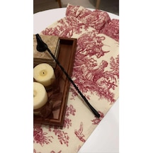 Fırfırlı Ucu Duck Keten Vintage Ingiliz &fransız Köylüler Runner 40x110cm Krem